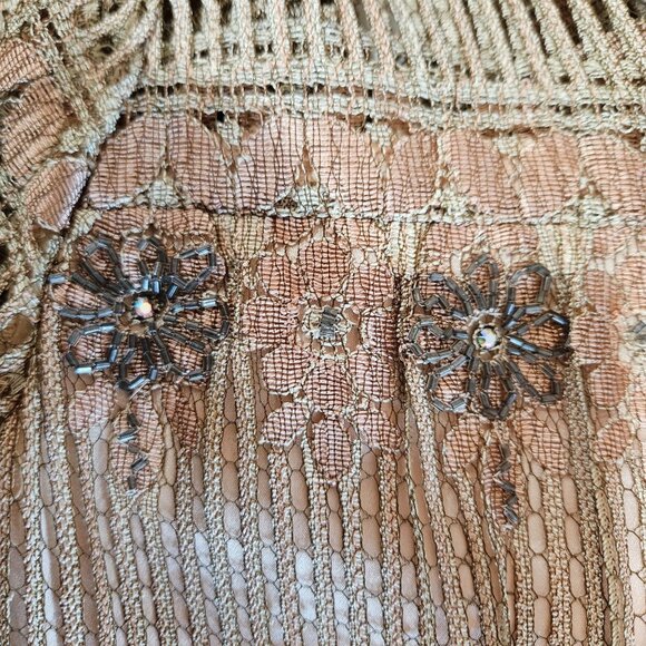 Rina Di Montella Vintage Designer Silk Evening Dress Lace & Beaded Detail Size 8 - Picture 7 of 12